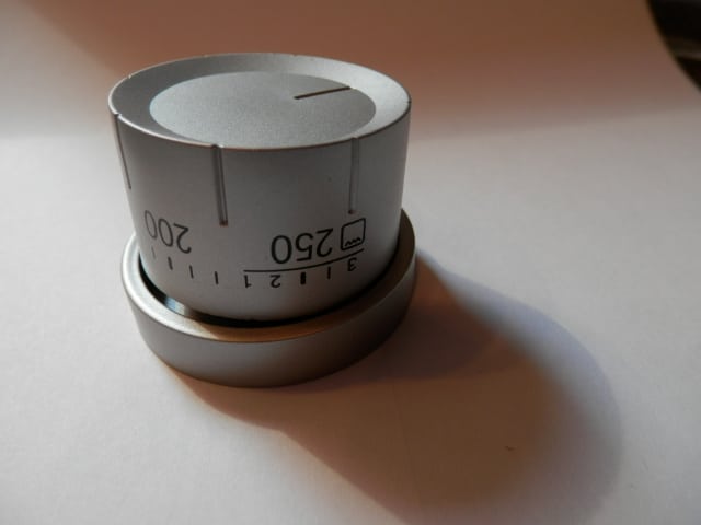 Sütő hőfokszabályzó gomb INOX