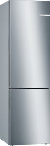 Bosch Serie 4 Szabadonálló alulfagyasztós hűtő-fagyasztó kombináció 201 x 60 cm Nemesacél kinézet KGE392L4A