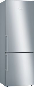 Bosch Serie 4 Szabadonálló alulfagyasztós hűtő-fagyasztó kombináció 201 x 70 cm Nemesacél kinézet KGE49KL4P