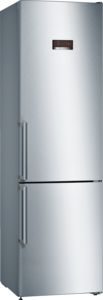 Bosch Serie 4 Szabadonálló alulfagyasztós hűtő-fagyasztó kombináció 203 x 60 cm Nemesacél ujjlenyomat mentes borítás KGN39XI38
