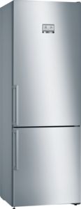 Bosch Serie 6 Szabadonálló alulfagyasztós hűtő-fagyasztó kombináció 203 x 70 cm Nemesacél ujjlenyomat mentes borítás KGN49AI31